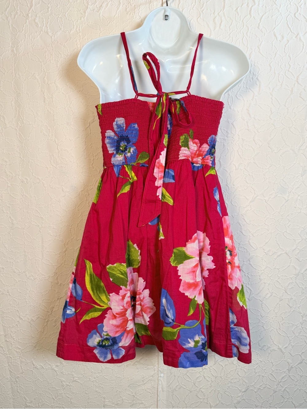 Hollister Fuschia Pink Floral Cotton Lined Summer Dress Sz M - Picture 8 of 13